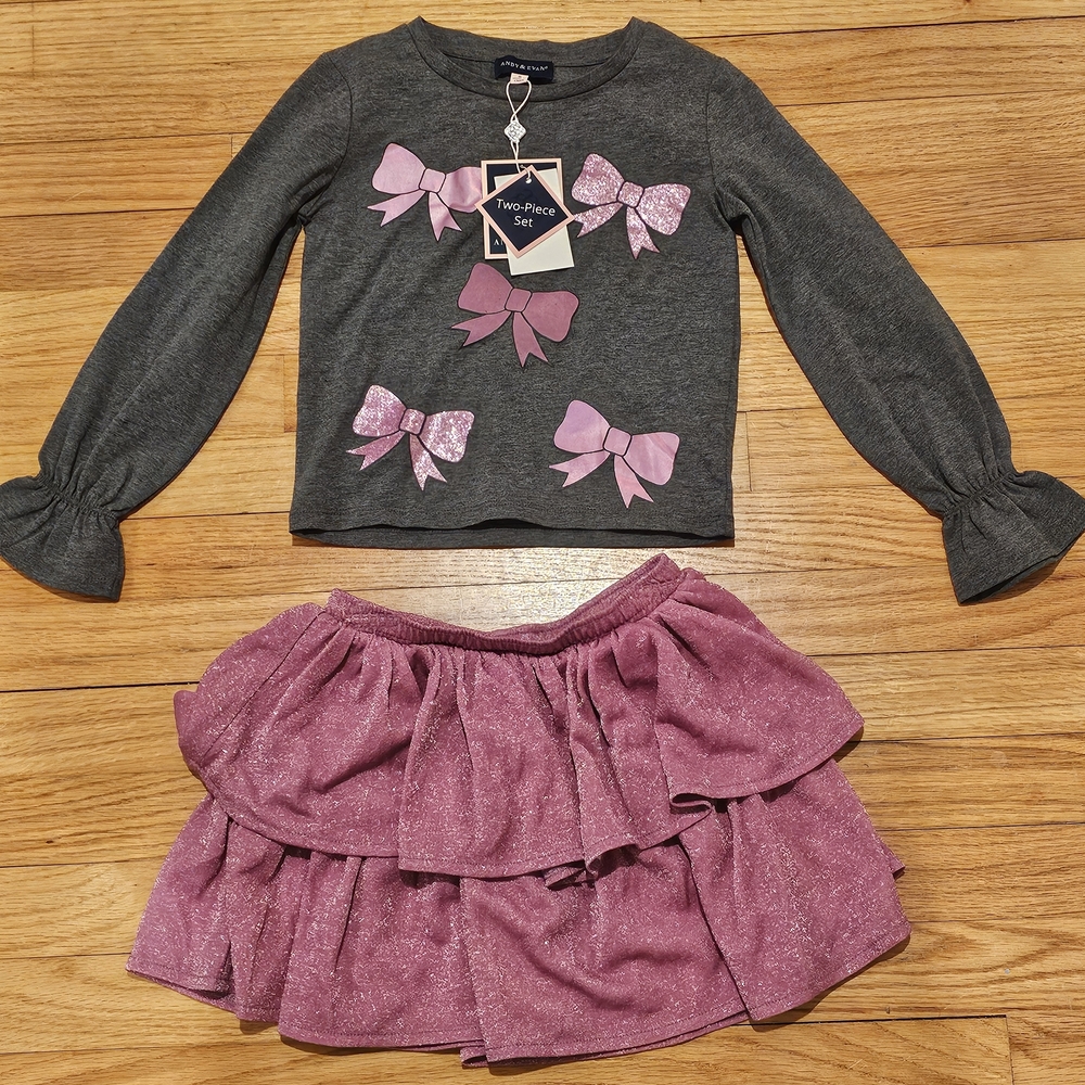 Andy & Evan Girls Size 5 Matching Set
